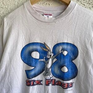 Vintage 90s Bugs Bunny 1998 Six Flags Soft Tee Shirt Size XL